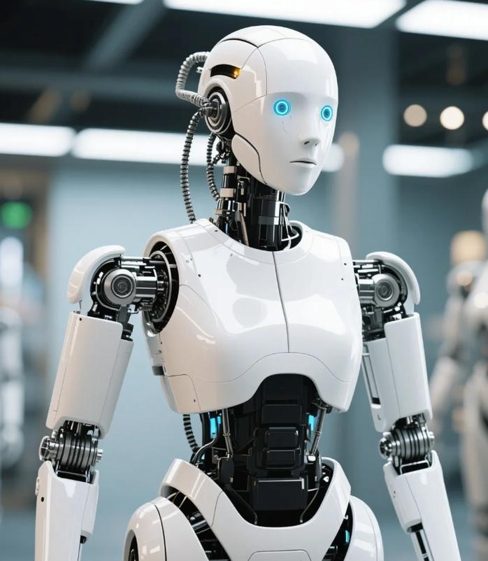 智能设备产品展示，白色塑料外壳，LED指示灯，现代简约设计，明亮自然光